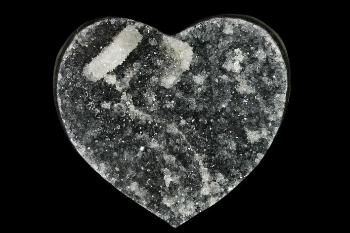 Silvery Quartz Crystal Heart #123749